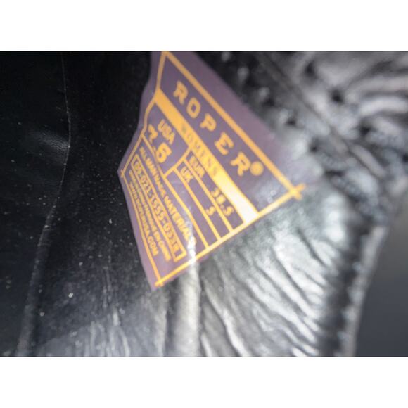 Roper Beth Mules Women's 7.5 Snip Toe Inlay Accents Black Slip On Heels - Picture 8 of 10